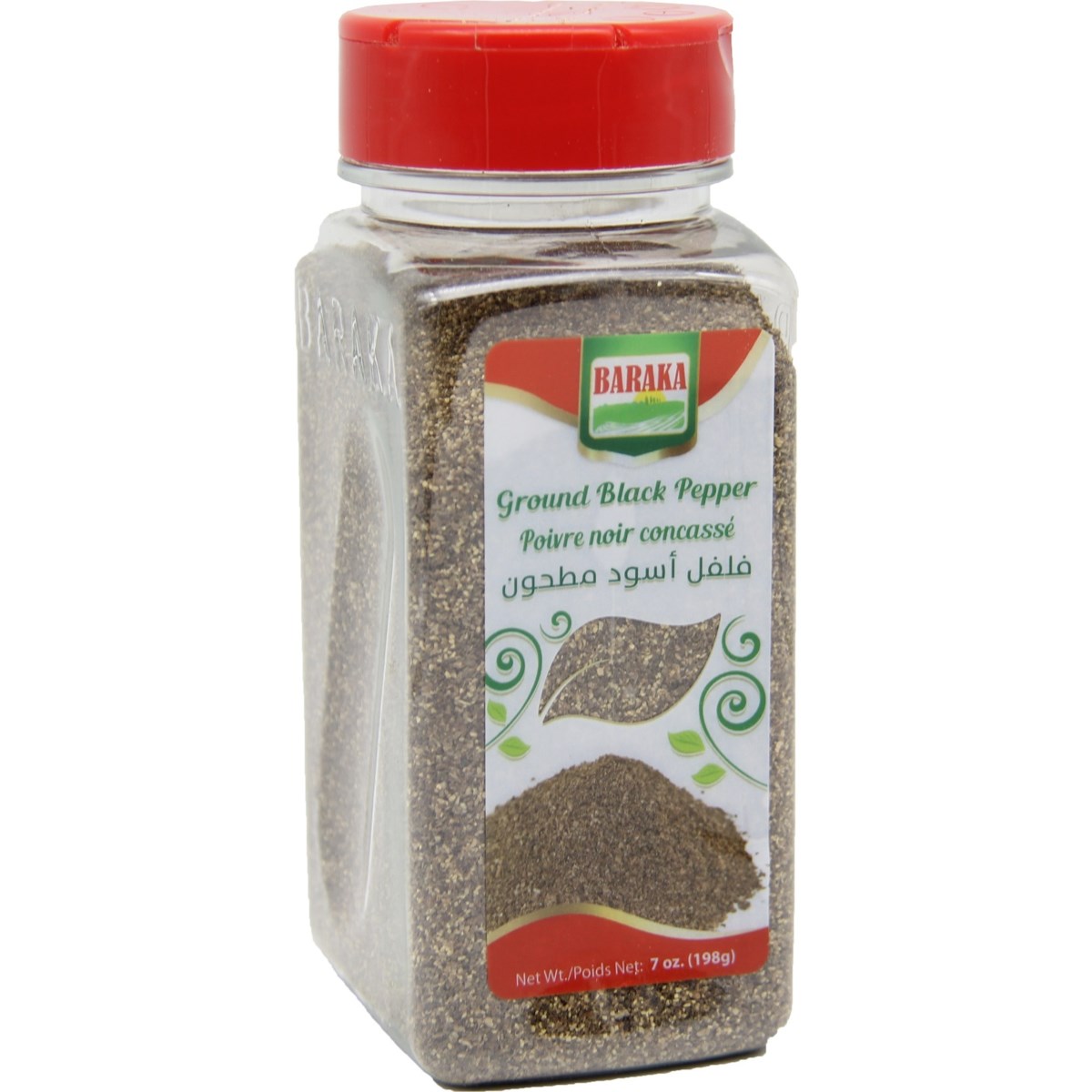 Ground Black Pepper Spice in plastic tub "Baraka"